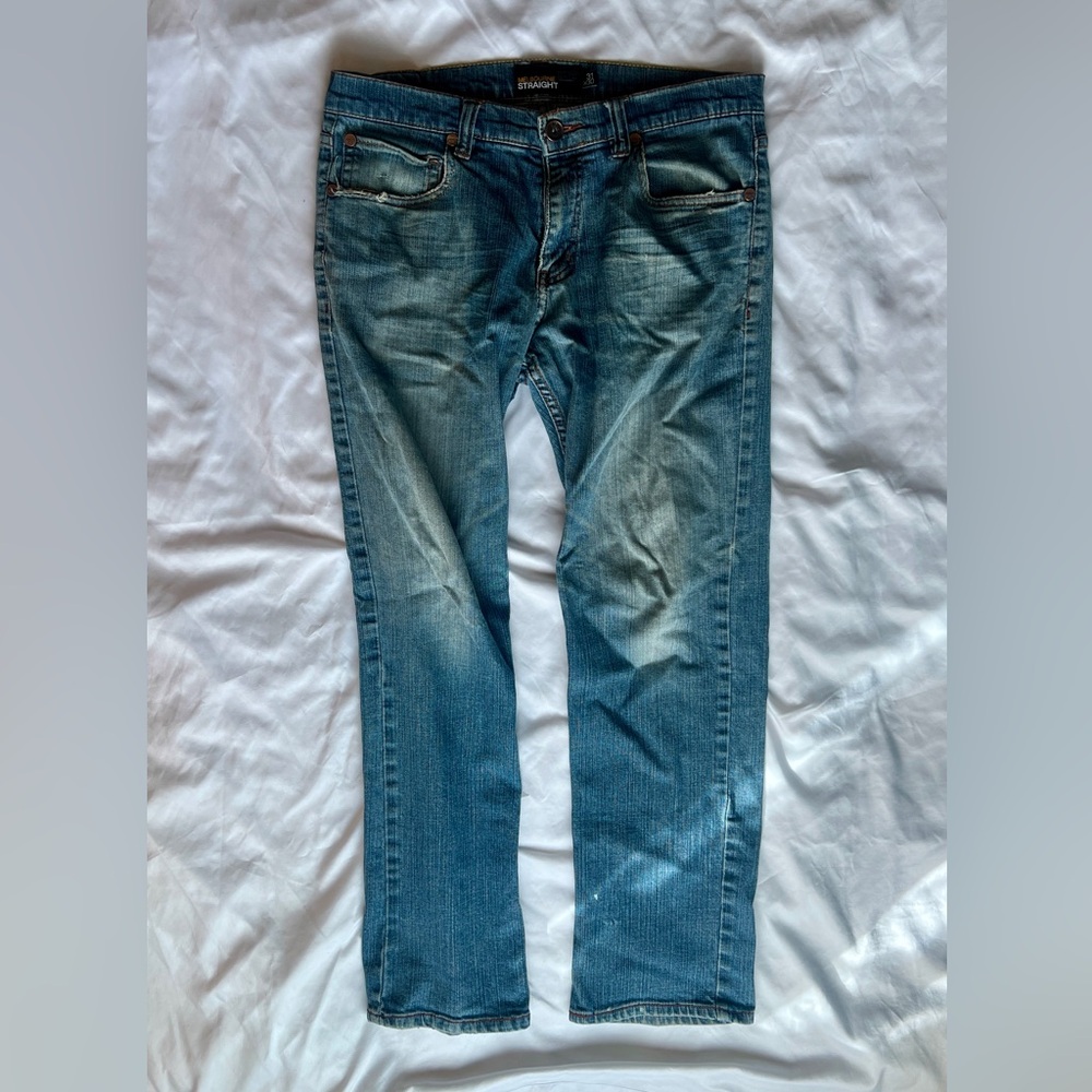 RSQ Men's Faded Blue Slim Jeans